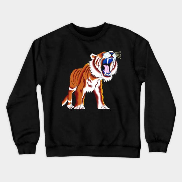 Saber-Toothed Tiger Crewneck Sweatshirt by Imutobi